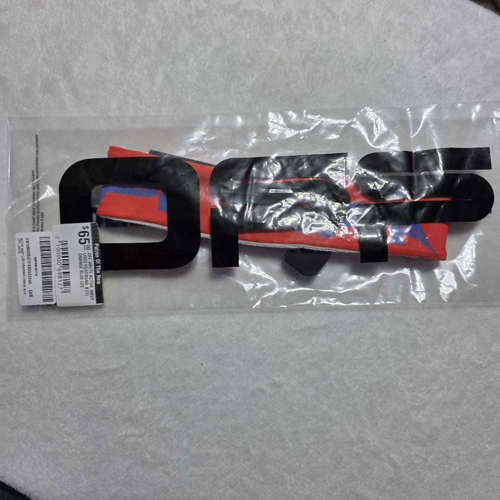 NWT Authentic Off White Active Wavy Logo Headband Orange Blue OS - Picture 6 of 9